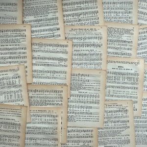 1924 antieke gotische Duitse mini hymnal bladmuziek voor paper crafting, junk journals, smash books, scrapbooking en collage afbeelding 2