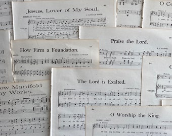 1923 antique hymnal sheet music for paper crafting, junk journaux, smash books, scrapbooking and collage