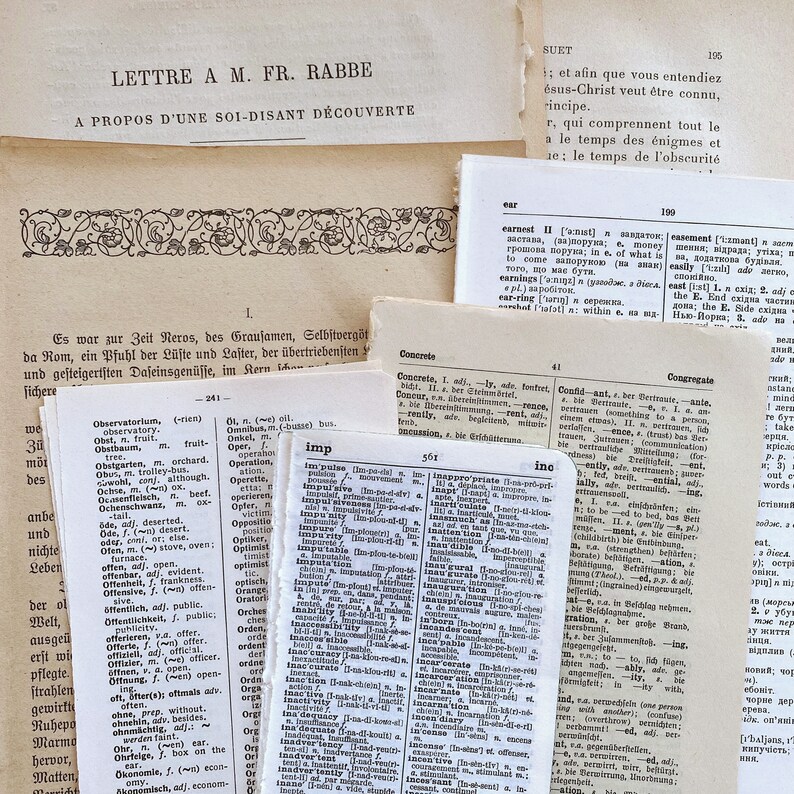 25 Antique Text Pages From Many Different Languages, Fonts and Styles ...