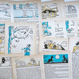 Vintage 1955 pages de livres illustrés pour enfants