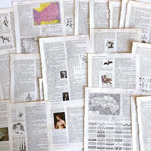 pages de dictionnaire français illustrées vintage, pages de dictionnaire français pour la création de papier