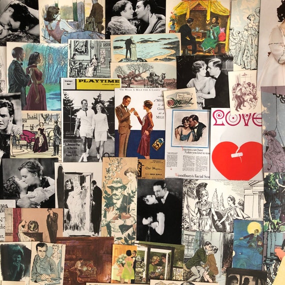love themed ephemera pack for collage, mixed media ephemera