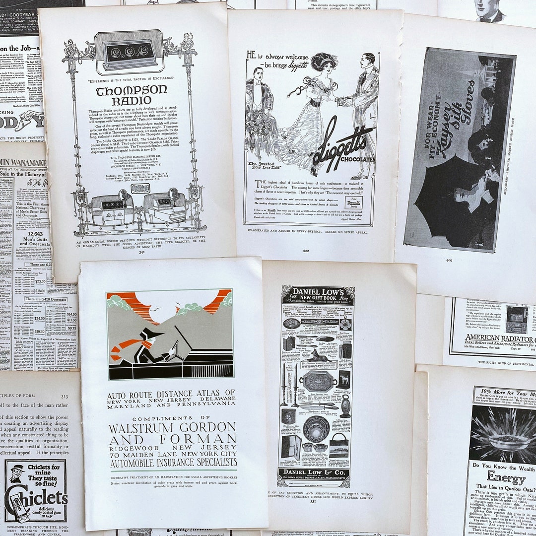 1925 Antique Advertising Pages - Etsy