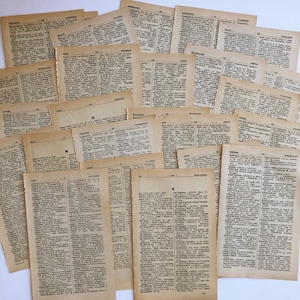 1954 mini páginas de dicionário alemão, 25 páginas de dicionário alemão vintage para artesanato em papel