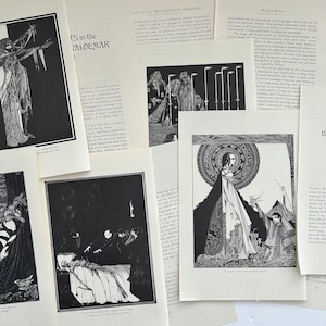 Pages illustrées vintage d'Edgar Allan Poe