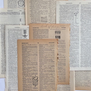 Pages antiques de dictionnaire médical illustré, illustrations médicales antiques pour l'artisanat du papier