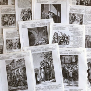 vintage illustrated Shakespeare pages, vintage Shakespeare pages,  antique illustrated Shakespeare book pages