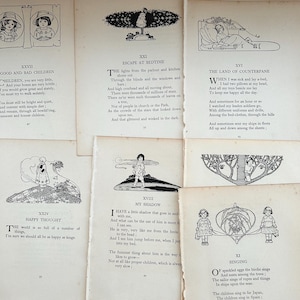 1919 A Child's Garden of Verses de Robert Louis Stevenson imprimé en Grande-Bretagne pages de poésie