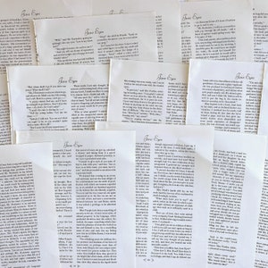 Páginas antiguas de libros de Jane Eyre de 1943, Charlotte Bronte