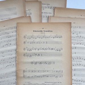 Partitions de recueils de cantiques allemands de 1923 pour travaux manuels sur papier, journaux indésirables et collage