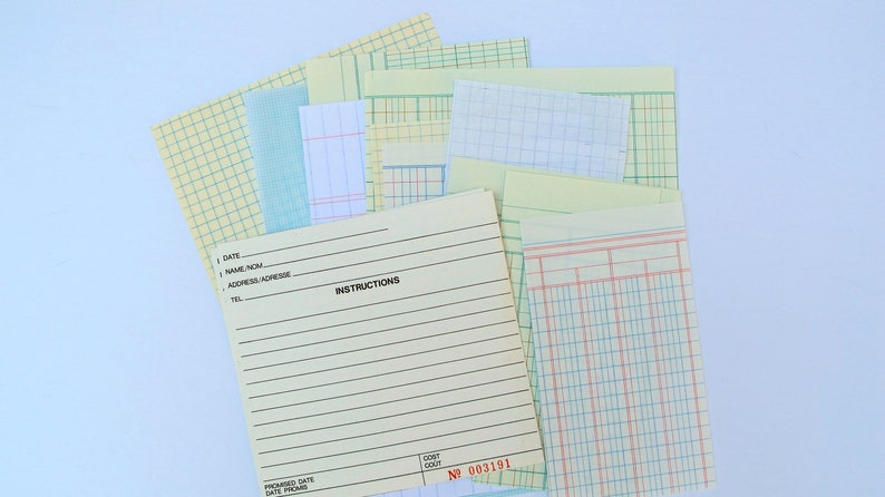 50 piece vintage ledger paper scrap pack image 4