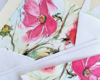 set of 10 vintage floral botanical patterned envelopes