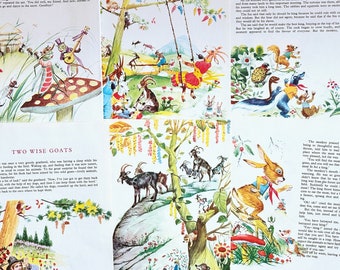 vintage children’s book illustrations printed in Italy