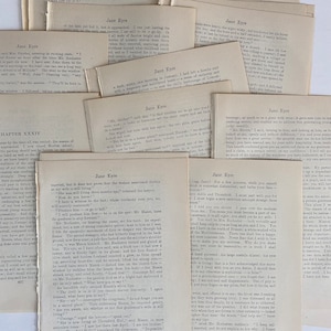 Páginas del libro vintage de Jane Eyre de 1944