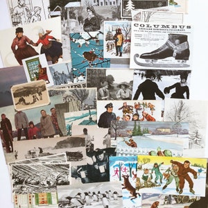 Efímeras con temática de invierno para revistas basura, smash books, revistas de arte, collages y arte alterado, efímeras con temática de invierno