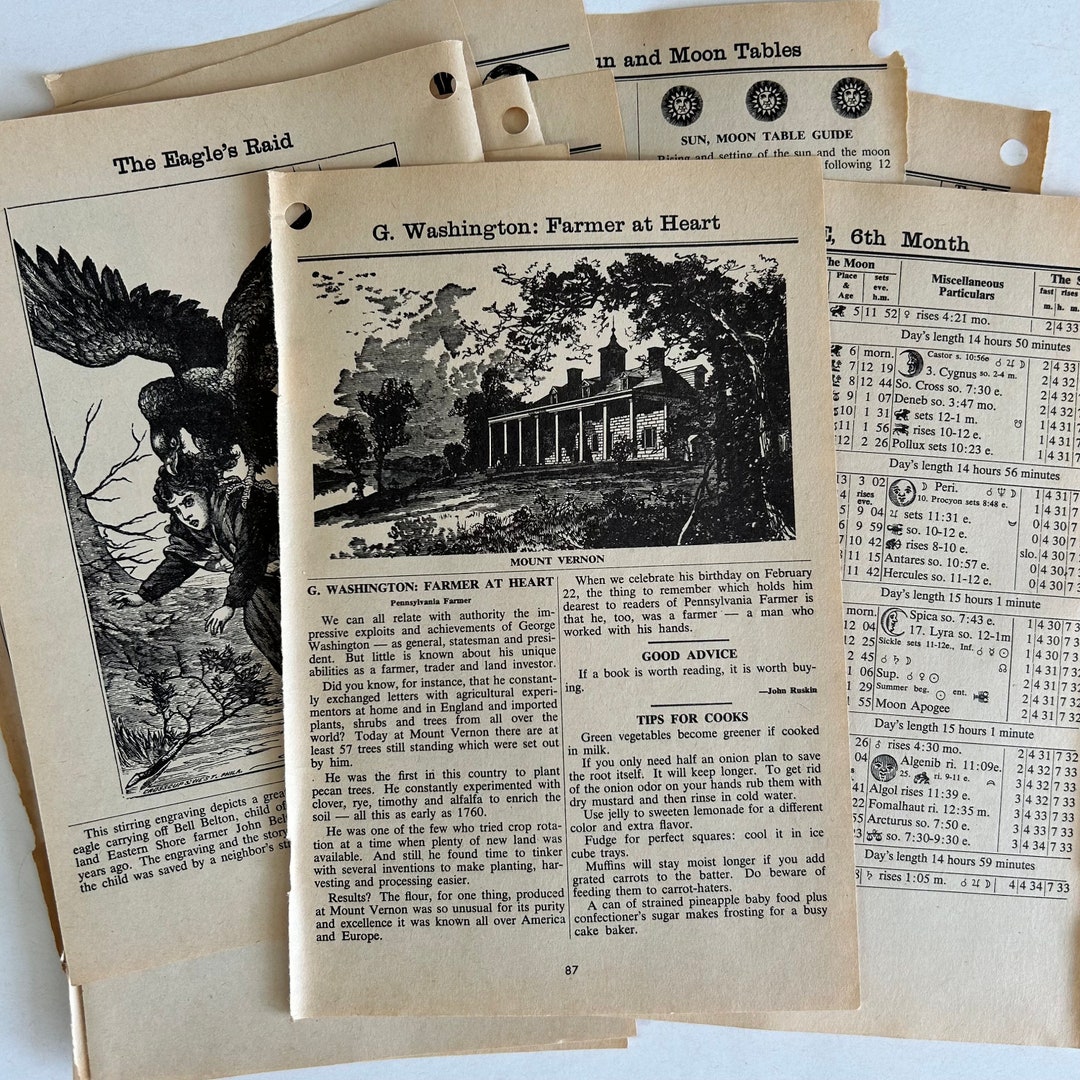 Vintage 1968 Farmers Almanac Pages - Etsy
