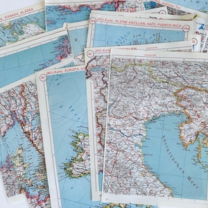 Cartes allemandes vintage, cartes anciennes, papiers de collage de cartes vintage