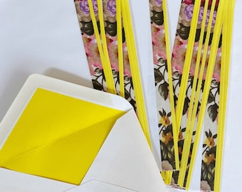 Conjunto de papelaria botânica vintage: cartões florais perfumados
