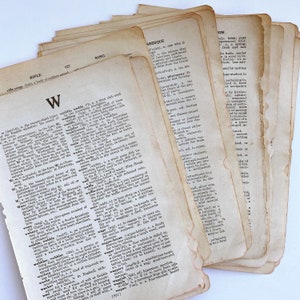 1921 páginas de dicionário, 20 páginas de dicionário inglês antigo para artesanato em papel