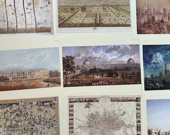 large vintage historic maps and scenery of London