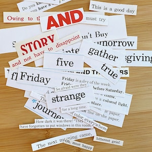 Mots et phrases vintage, journal indésirable et kit d'inspiration pour le texte pour collages