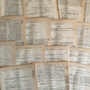 Pages de livres anciens des Lois générales du Royaume-Uni et de l'Irlande de 1894, objets éphémères originaux de l'époque victorienne