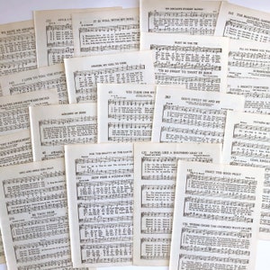 1948 partitions d'hymnes antiques pour l'artisanat du papier, les journaux indésirables, les livres de smash, le scrapbooking et le collage