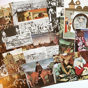pack éphémère vintage moyen-âge, médiéval, Renaissance pour collage, scrapbooking, techniques mixtes