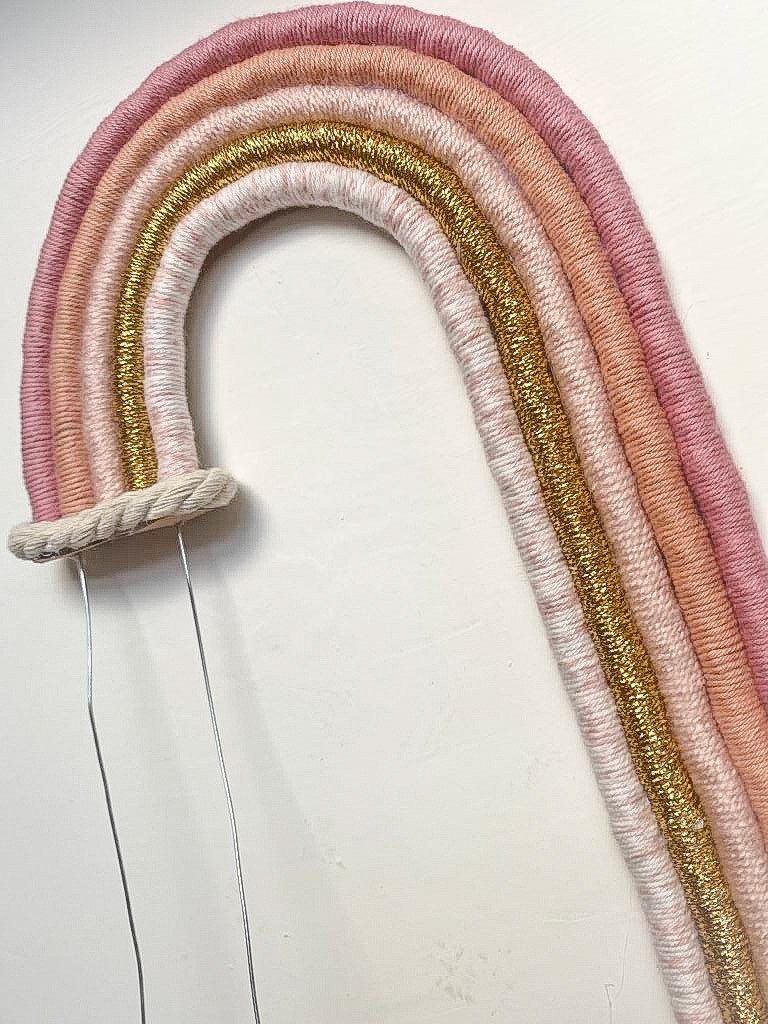 Macrame Rainbow Cake Topper in Blush Colours Etsy