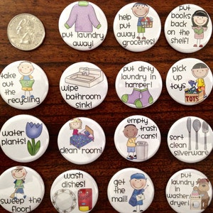 Magnets (1.25&quot;) for Chore Chart, Daily Kids Tasks, Weekly, Monthly Calendar-- Basic or Custom