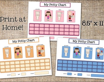 Small Kids Potty Chart Printable, Schedule, Routine, Toilet Training, Reward Chart, Digital Version, Instant Download