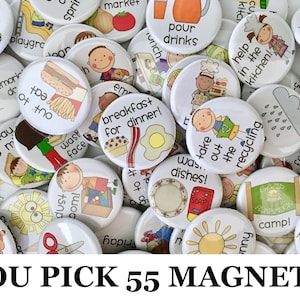 YOU PICK 55 Magnets Set (1.25&quot; or 2.25&quot;)-- Chore, Daily Activities, Reward, Routine, Birthday, Calendar, Holiday, Emotion, Weather...