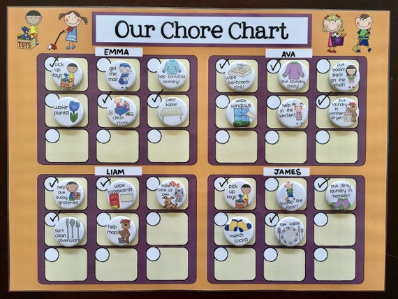 Magnetic Chore Charts For Multiple Children