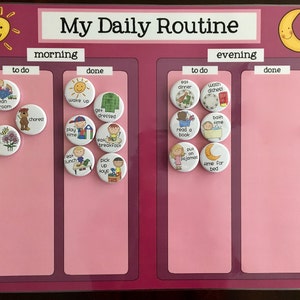 Kids Magnet Daily Routine, Chore Board, Task Chart - Personalized Option