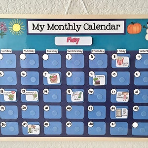 Monthly Kids Calendar, Schedule, Activity Chart - Personalized Option