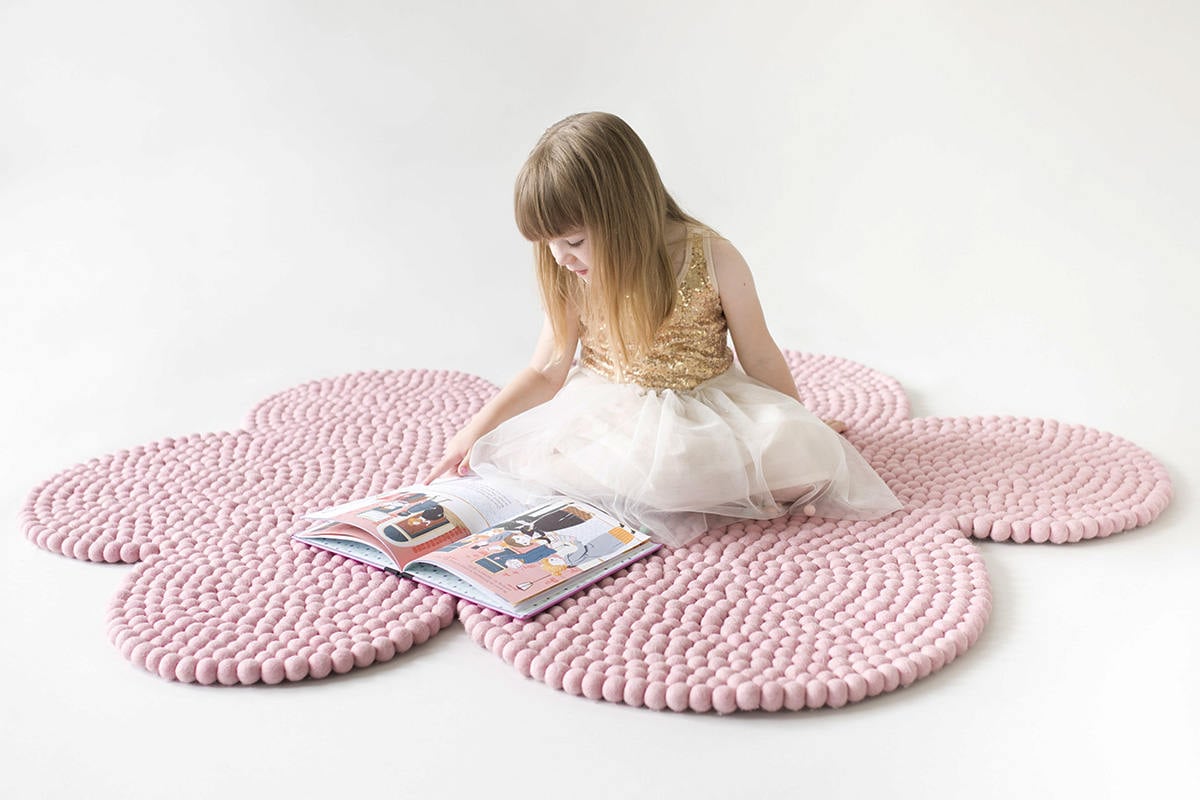 Tapis de Nuage Boule Feutre Blush