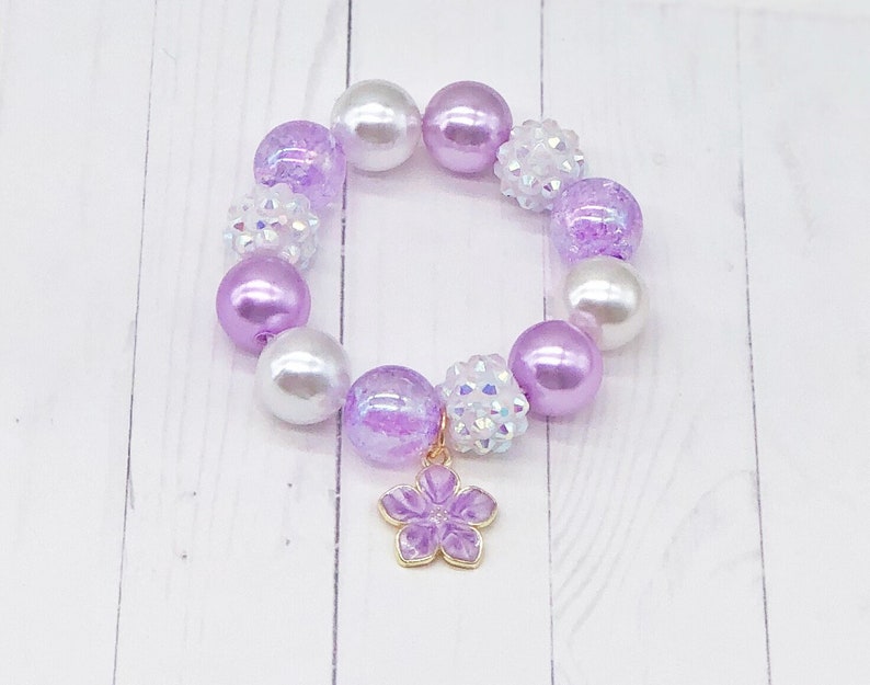 Purple flower girl dresses and jewelry - purple beaded flower girl bracelet