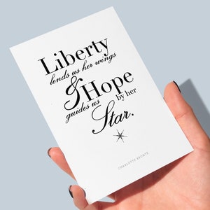 Tarjeta con cita de Charlotte Brontë, saludo literario para amantes de la lectura, regalo inspirador de Villette, tarjeta para profesor de inglés, papelería para amantes de la literatura.