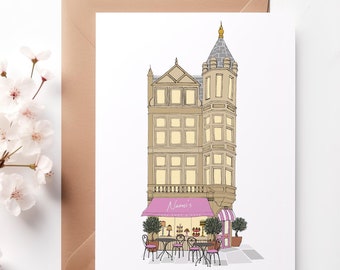 Pink Patisserie Birthday Card: Cake Shop Greeting Card for Her