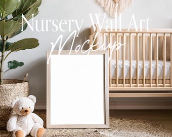 Boho Nursery Wall Art Mockup: Editable Frame (Digital Download)