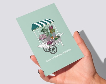 Plant Lover Birthday Card | Funny Gardener Birthday Card | Have a Plantastic Birthday | Houseplant Lover Card | Plant Parent Gift