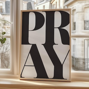 PRAY Wall Art: Minimalist Christian Home Decor (A4 Print)