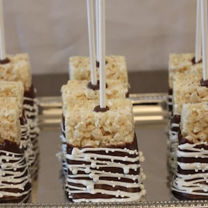Chocolate Covered Rice Krispies Treats W/ Sprinkles & Sticks 1 Dozen 