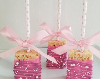 Pink & Purple Candy Covered Rice Crispy Treats