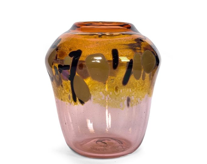 Amber Confetti Vase by Loretta Eby, 1983, Studio Glass