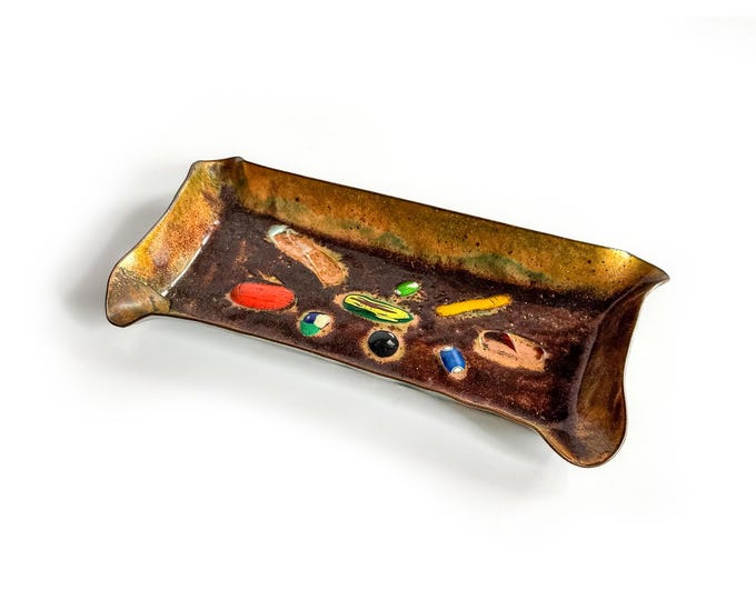 1960s Modernist Enamel-on-Copper Trinket Dish by Buol