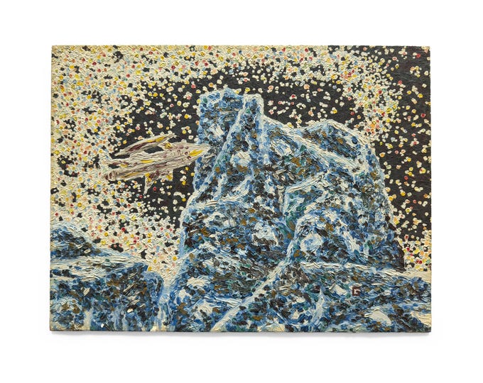 Outsider Art Space Painting On Canvas