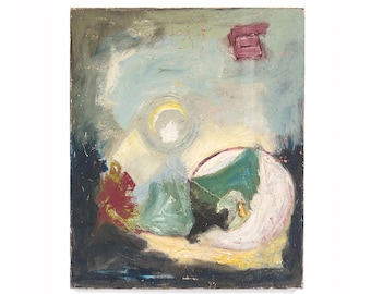 Abstract Surrealist Space Painting “Transition Space Series” – Frank F. Cristina, 1980