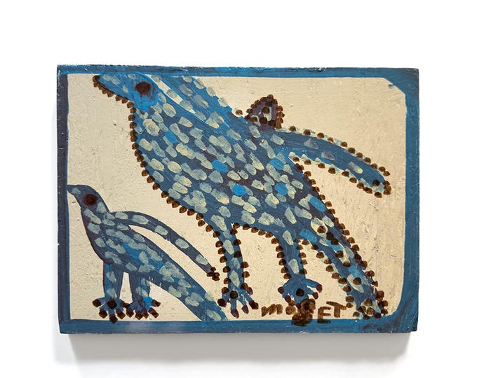 Mose Tolliver, Two Bird Painting on Board