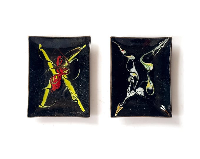 MCM Enamel-on-Copper Trinket Dishes